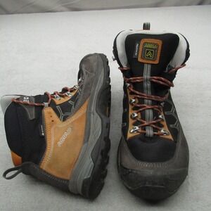 Asolo Falcon GV Men Hiking Boots 9.5 Brown Black Gore-Tex Suede Waterproof Trail